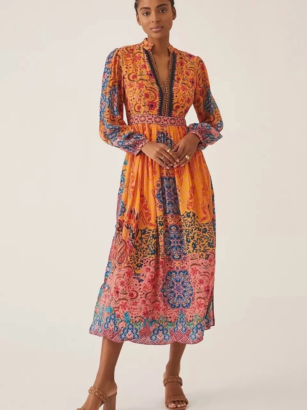 Anthropologie Bhanuni by Jyoti Patterned Maxi Dress 10 NWT